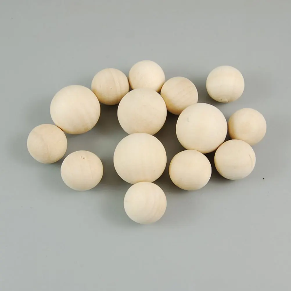 

100 Pcs Round Wooden Beads 2cm Diameter Natural Lotus Wood DIY Craft Jewelry Decor Accessories Smooth Surface Paint