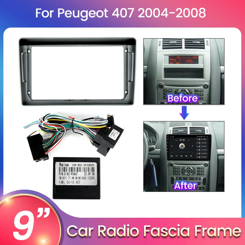 

Для PEUGEOT 407 2004 2005 2006 2007 2007 для Android Автомобильная радиопанель панель рамка дополнительные аксессуары шнур питания CANBUS