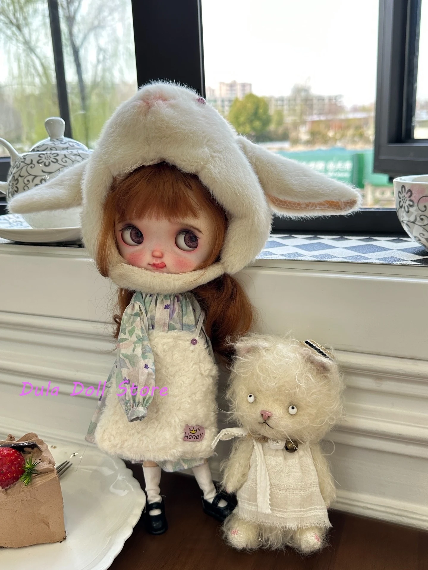 

Dula Doll Clothes Dress Bunny hat dress set Blythe ob24 ob22 Diandian Azone Licca ICY JerryB 1/6 Bjd Doll Accessories