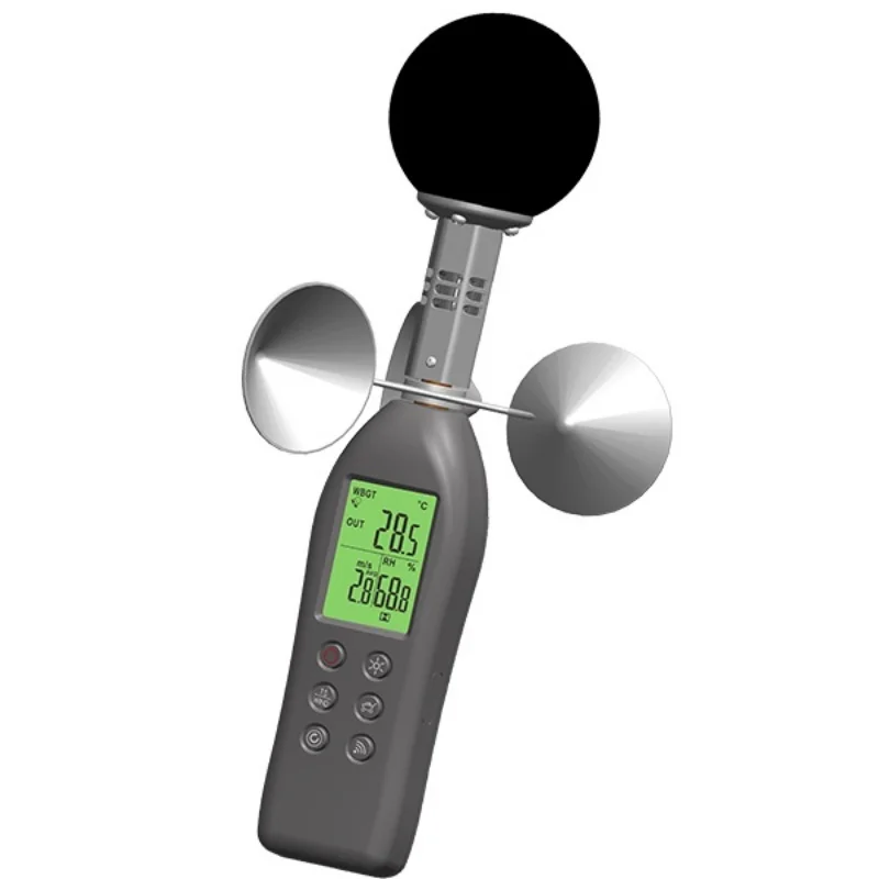 AZ87785 wind cup heat index meter temperature and humidity meter 360 degree wind speed measurement WBGT temperature monitor