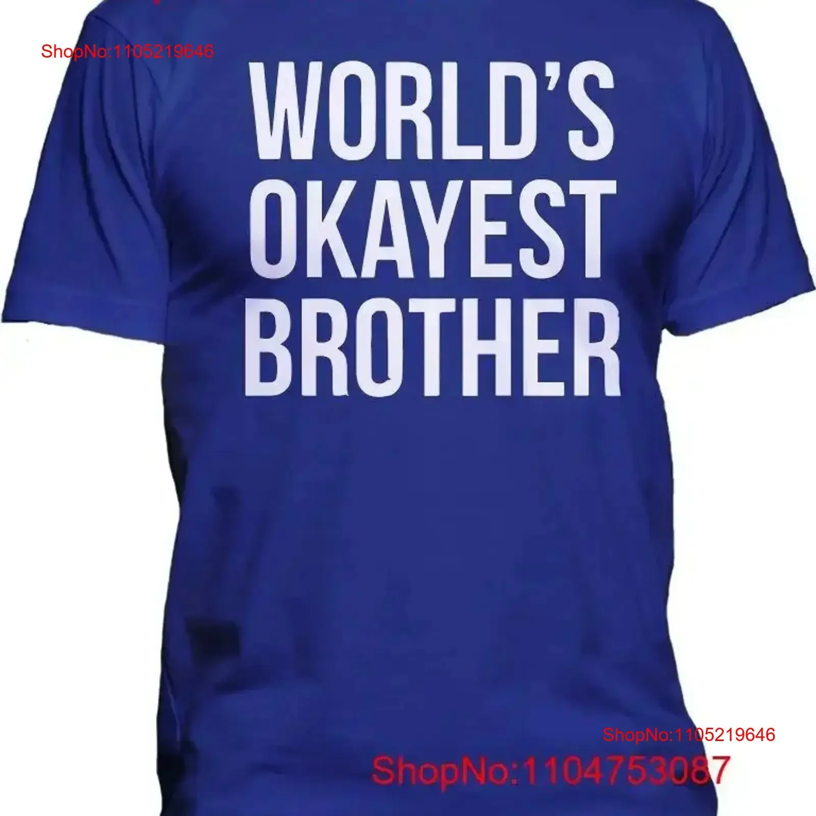 New Men's Worlds Okayest Brother Sibling Bro T Shirt Big Funny vintage Washed graphic streetwear Stylish Casual Stretched