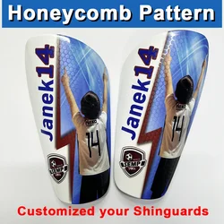 Customized Personalized Shin Guard Honeycomb Texture Soccer Shin Pad Leg Support Football Shinguard Adult Teens Kids Gift 2023