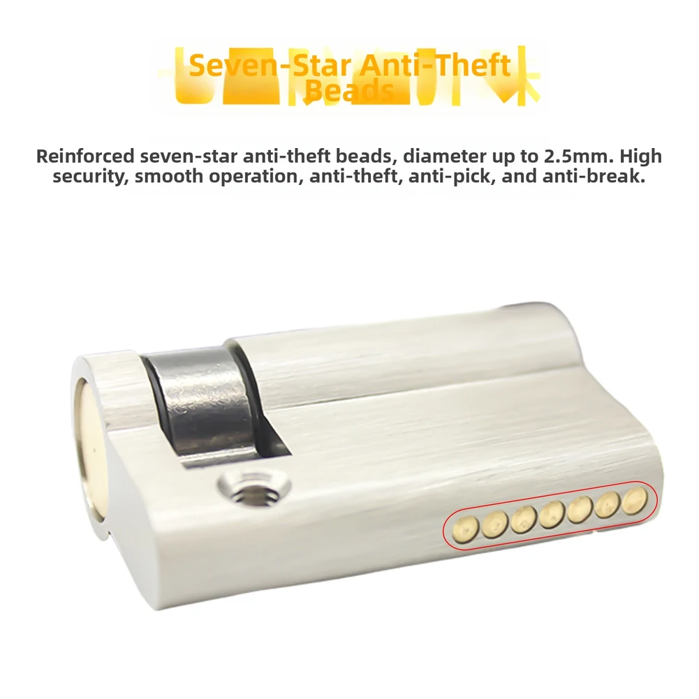 Security Door Lock Half Lock Cylinder for Residential Interior Doors Including For Bedroom Bathroom and Guest Room Applications