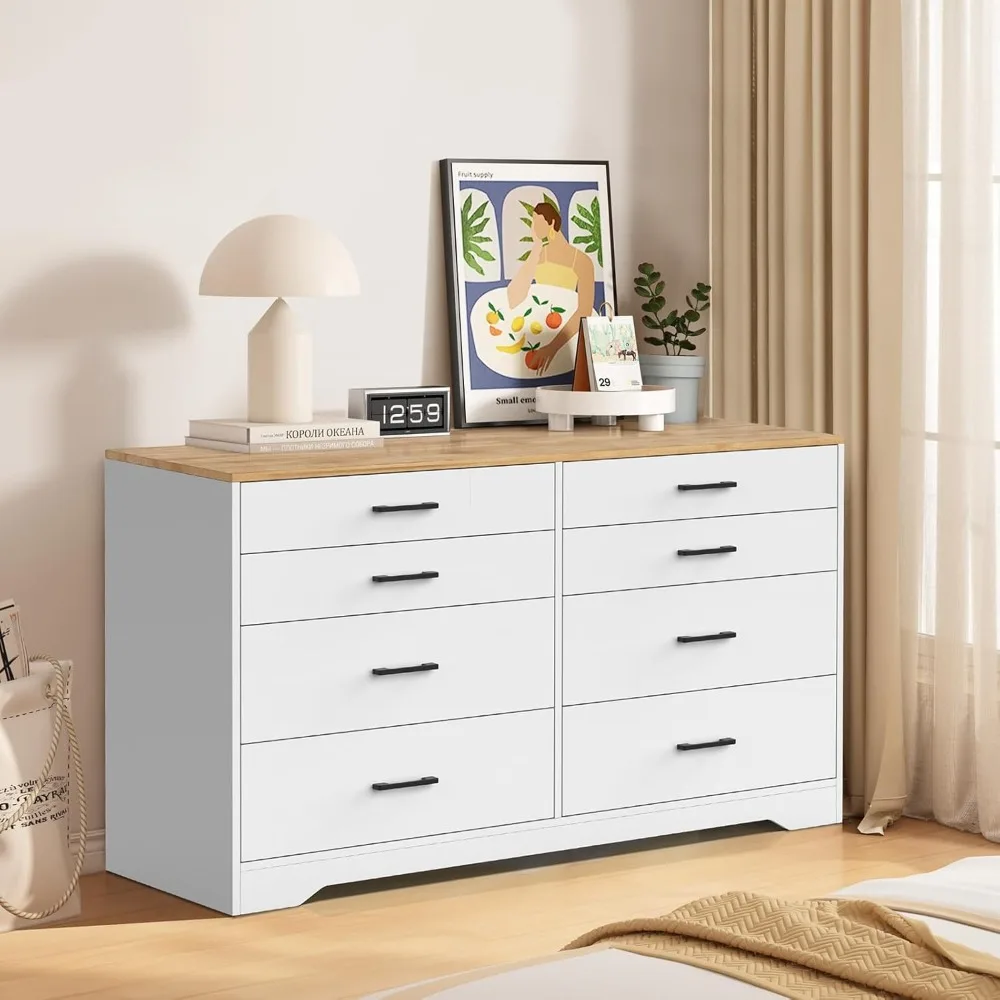 White Wood 8-Drawer…