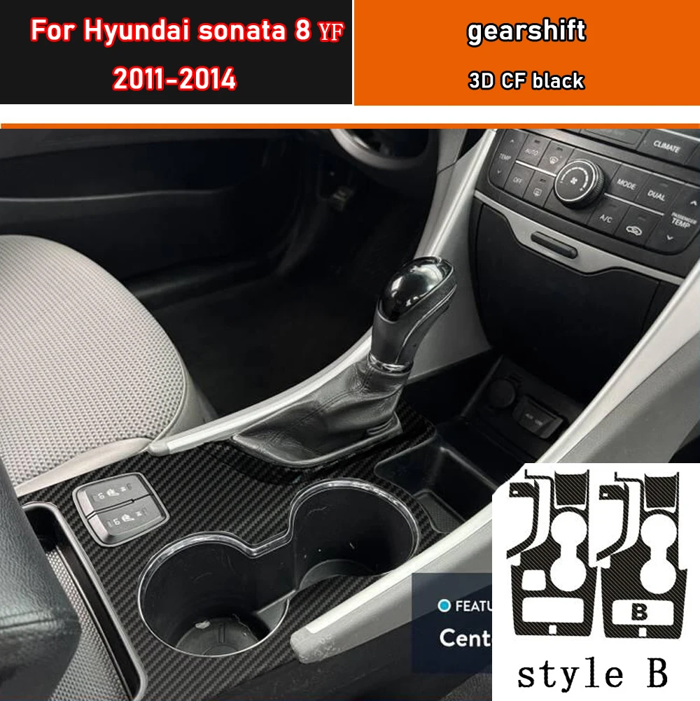 Car Interior Sticker Gear Box Protective Film For Hyundai sonata 8 YF 2011-2014 Car Gear Panel Sticker Carbon Fiber Black