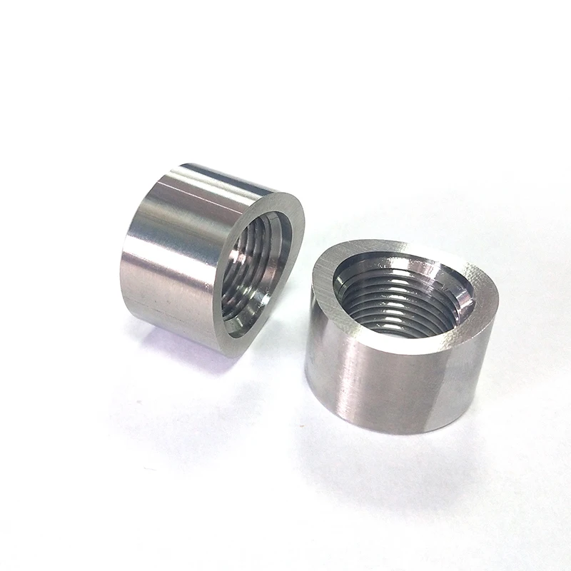 2pcs SS304 Notched Welding Fasteners, Exhaust Pipe fitting Curved Screw Nut For O2 Sensor, OD26*17mm, universal M18*1.5