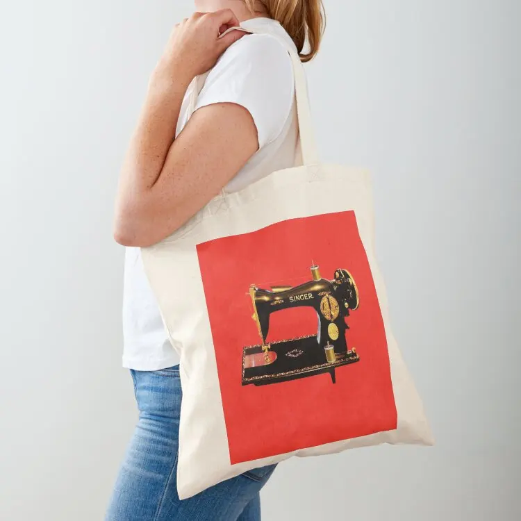 

VINTAGE SEWING MACHINE-PILLOWS- Tote Bag tote bag university shopping bags foldable foldable reusable bag Canvas