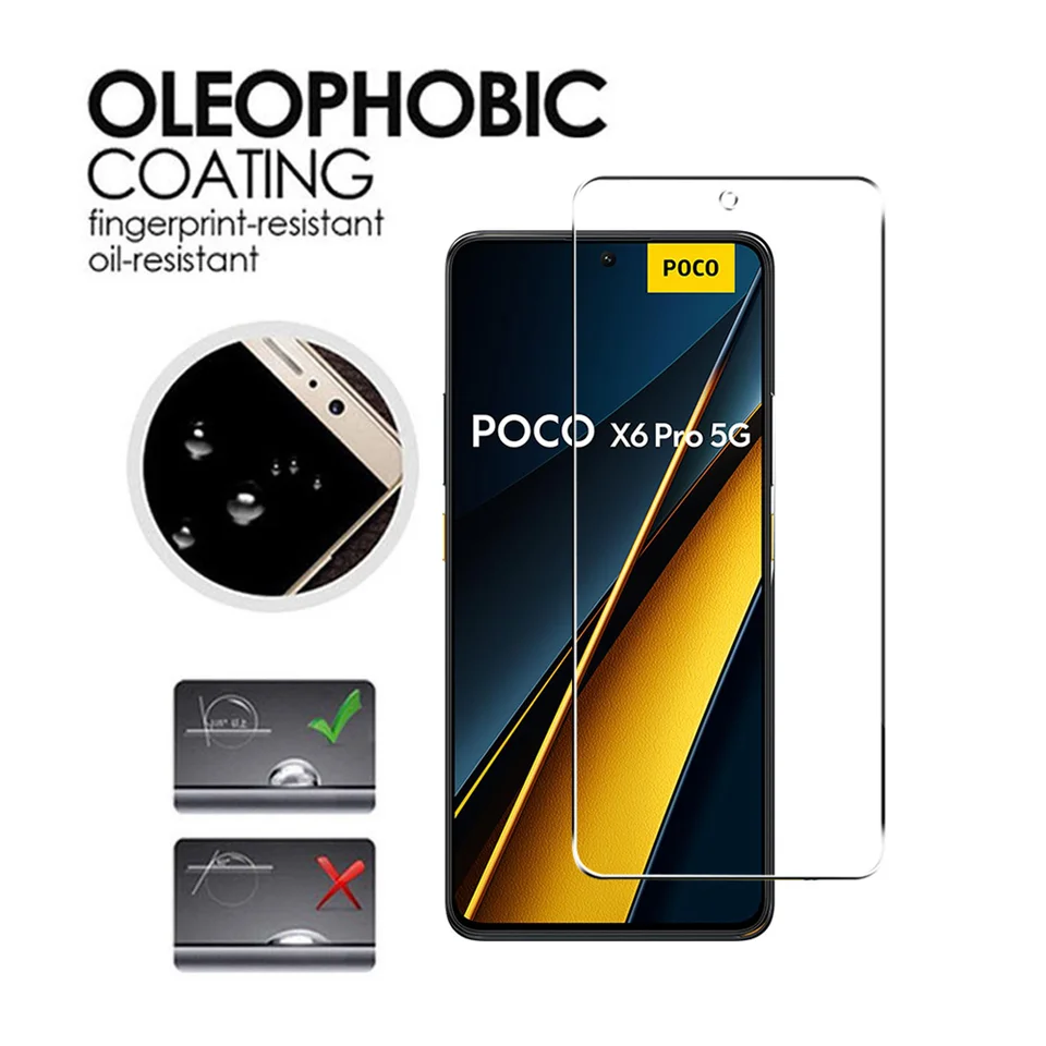 4 piezas vidrio templado para POCO X8 X6 X7 X5 X4 X3 F7 F6 F5 GT Pro, protectores de pantalla para POCO M7 M6 M5 M3 Pro 5G, vidrio protector 5