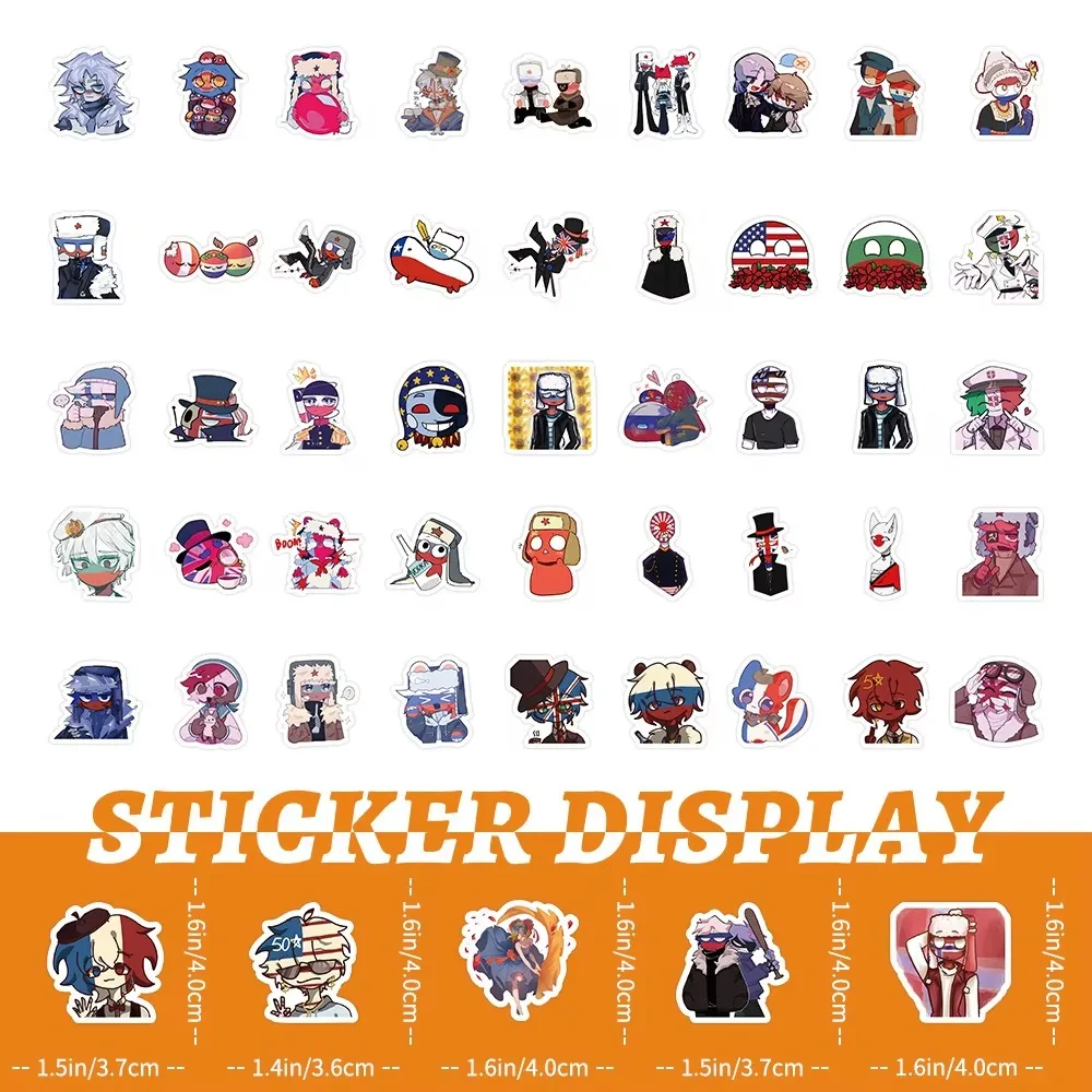 103 قطعة لعبة أنيمي الرائعة Countryhumans ملصقات الكرتون طالب القرطاسية مقاوم للماء اللوازم المدرسية لعبة أطفال ذاتية الصنع