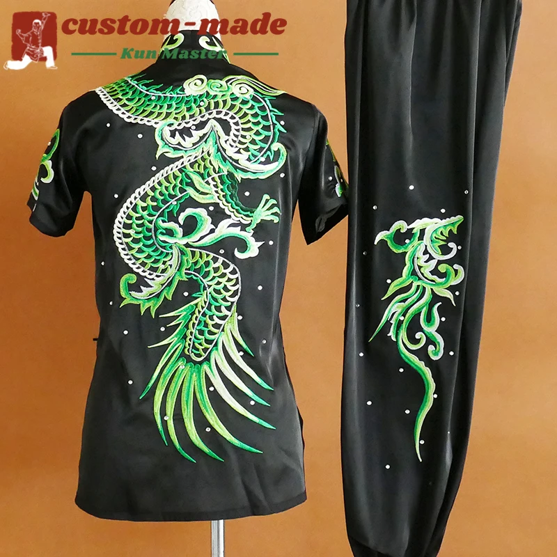 Custom Martial Arts Uniform Kung Fu Suit with Dragon Embroidery Southern Fist Long Fist Reinforced for KungFu Forms Competition