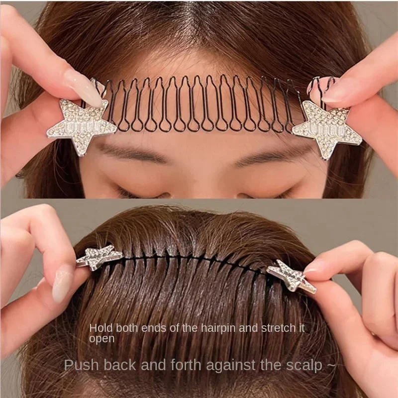Bangs Fixed Insert Comb Invisible Star Broken Hair Hairpins Roll Curve Needle Styling Accessories Professional Adult Tiara Tools