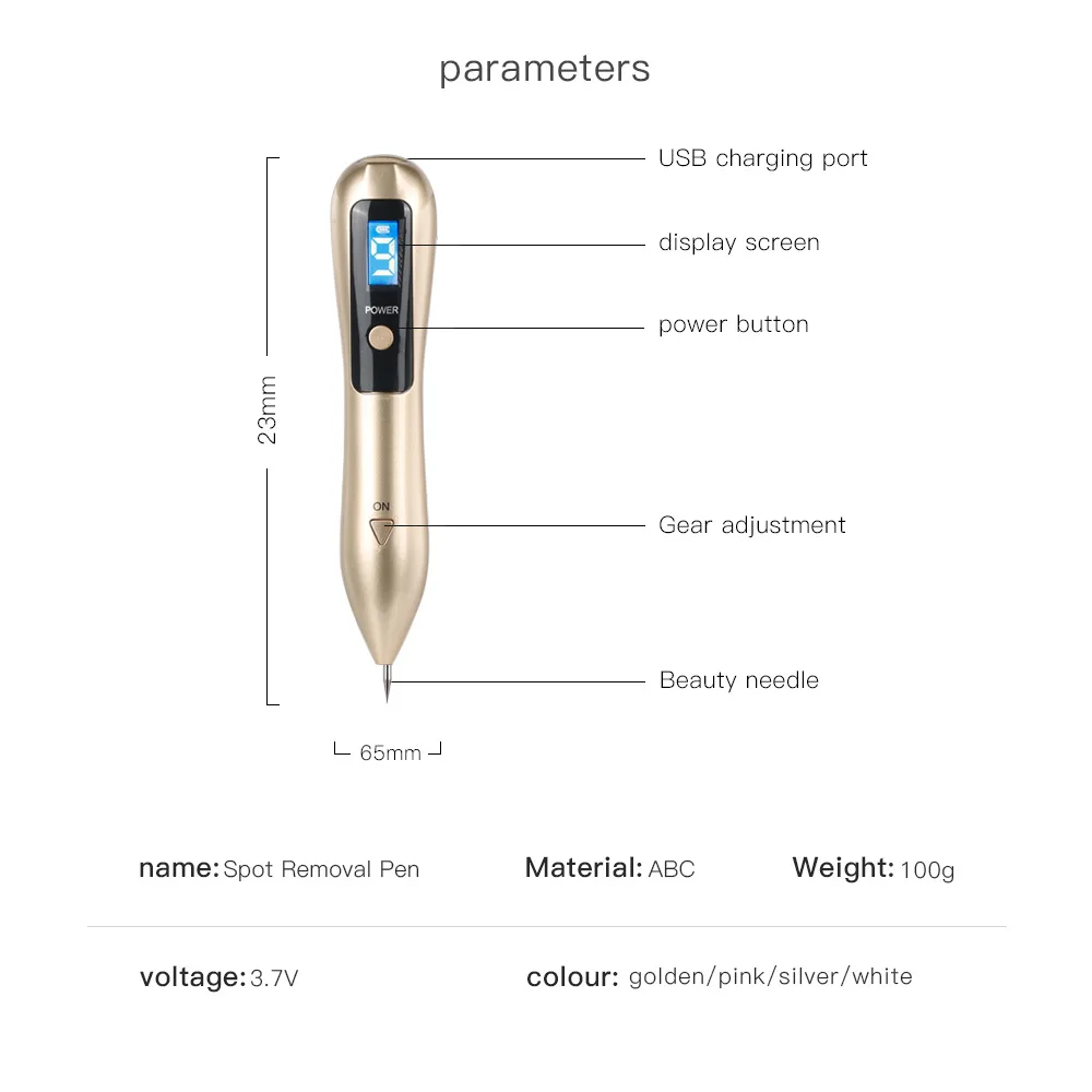 Laser Plasma Pen para Cuidados com a Pele, Remoção Mole, Dark Spot Remover, LCD, Wart Tag, Tattoo Removal, Beauty Tool, Mais novo