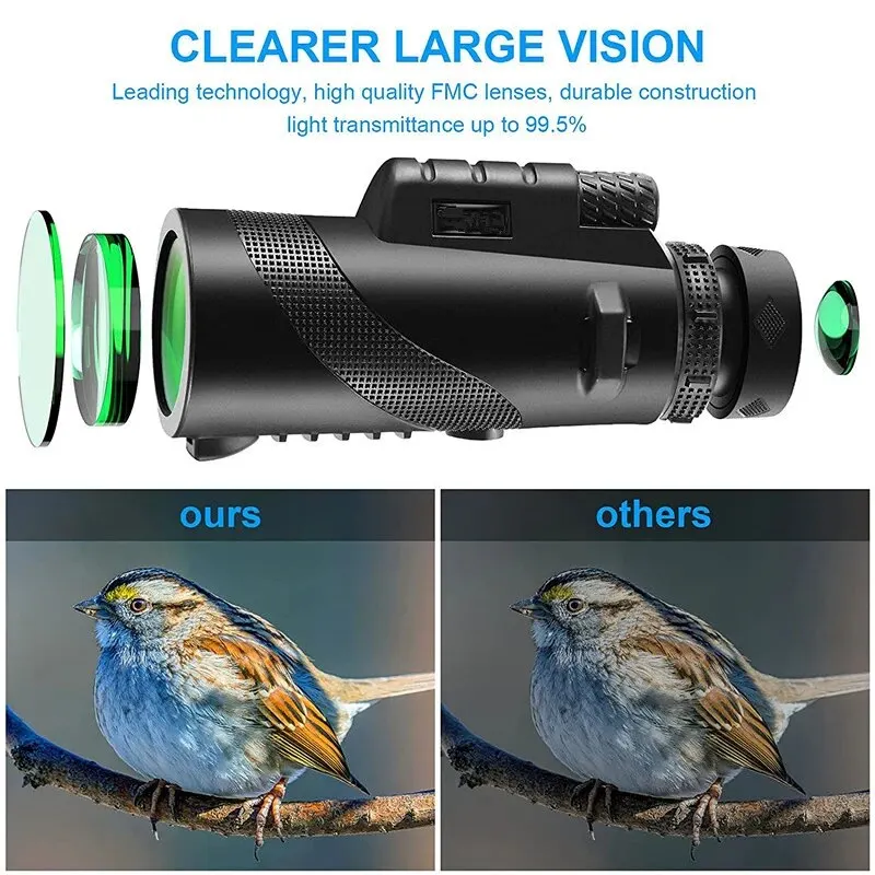 Portable Zoom HD 5000M Telescope Folding Long Distance Mini Powerful Telescope for Hunting Sports Outdoor Camping Travel