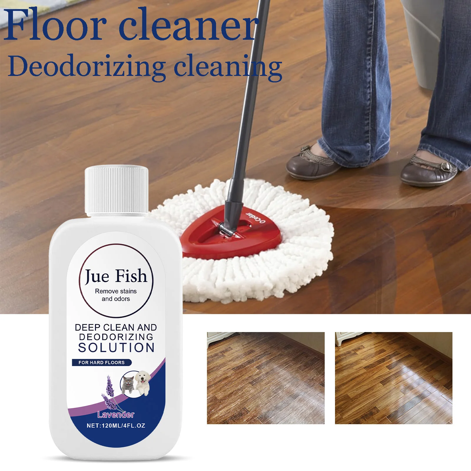 

120G Lavender Scent Floor Cleaner Deep Clean Solution Remove Stubborn Dirts Eliminate Bad Odor Refreshing Multipurpose Cleaner