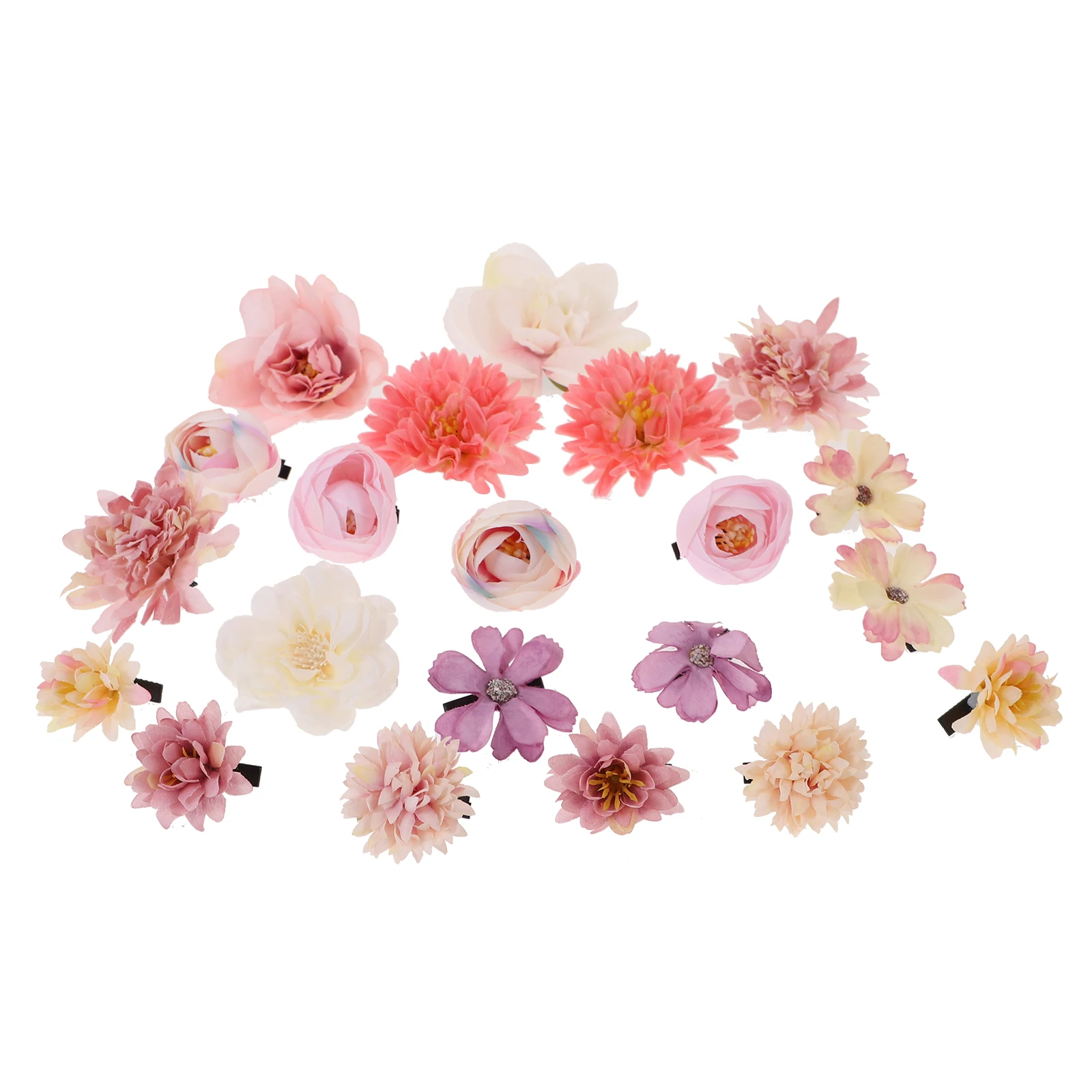 

21 Pcs Flower Hair Clips Beautiful Barrettes Cloth Women Colorful Holiday Accessories Girls Hair Flowers Elegant 3D Shapes