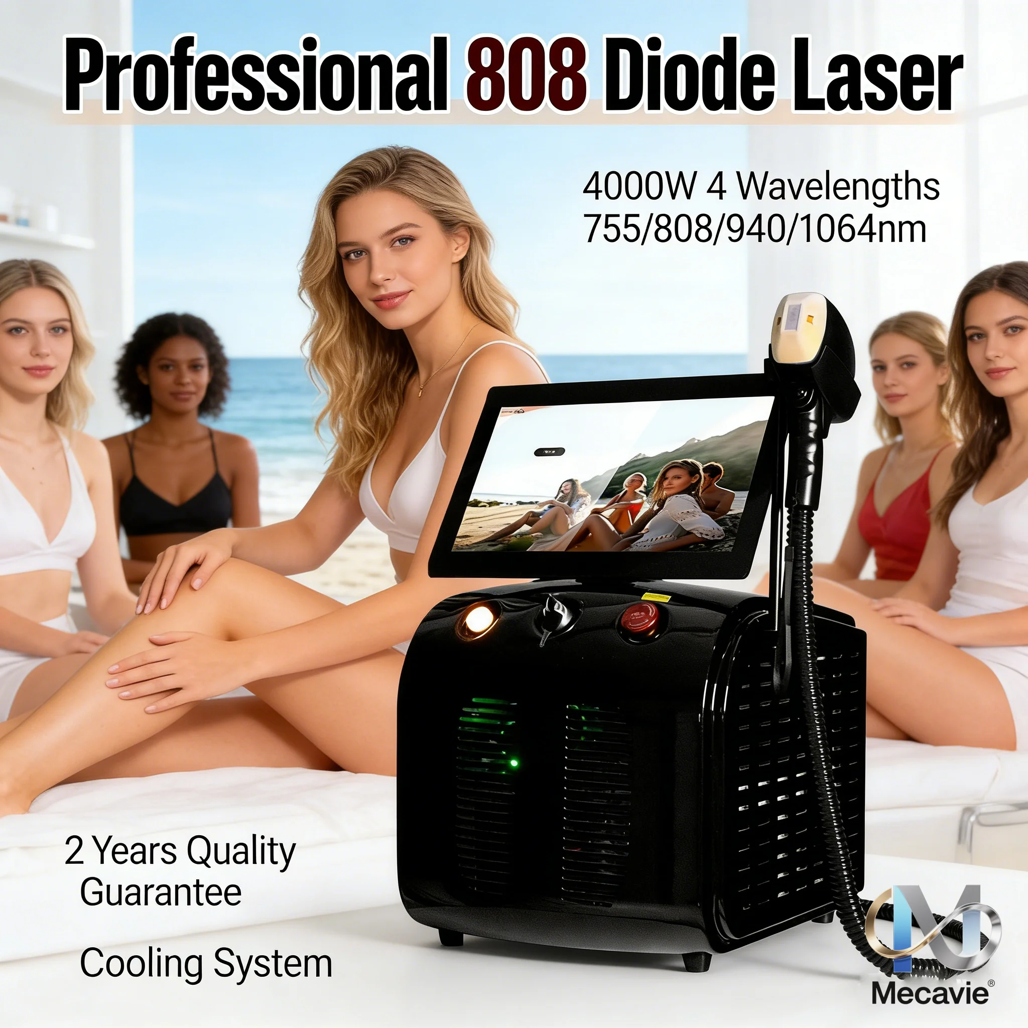 

Powerful 4000W Alexandrite Ice Platinum Laser Epilator Professional 808nm Diode Laser Machine Permanent Hair Remover for Woman