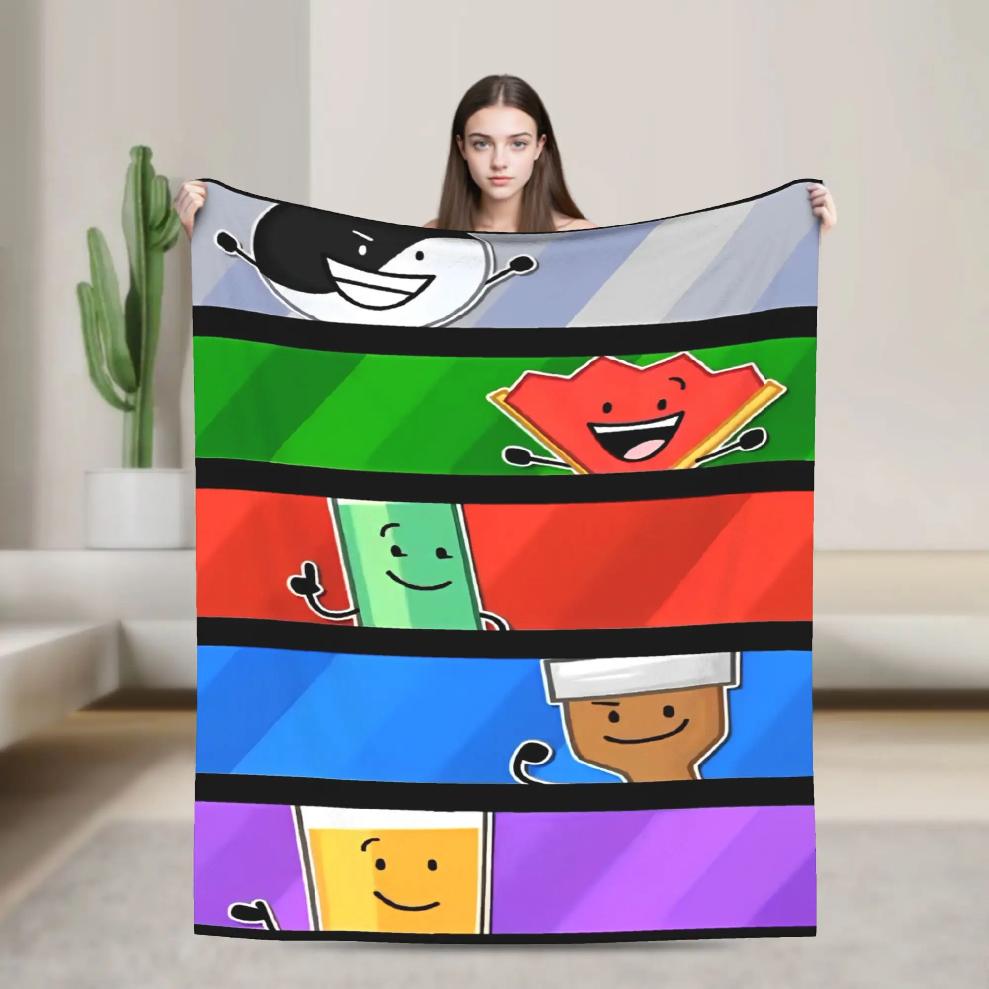 

Плед с мультяшным рисунком Bfdi, фланелевый, винтажный, теплый, для дома, ресторана, зимы