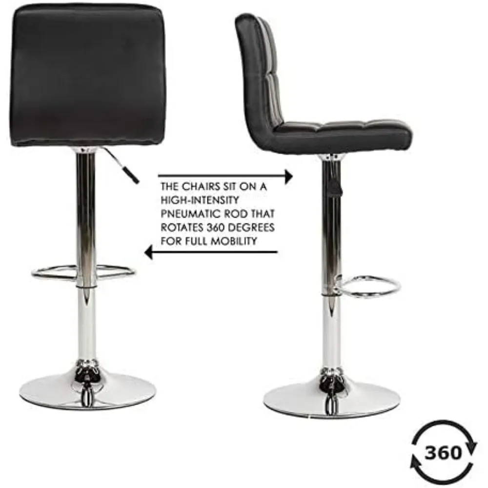 Bar Stool Barstools Bar Chairs Counter Height Adjustable Swivel Stool with Back PU Leather Kitchen Counter Stools Set