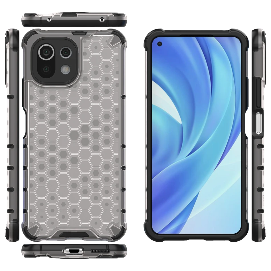 Sarung ponsel Bumper silikon 2 in 1 jaring mewah untuk Xiaomi Redmi 13C Poco C65 casing belakang tahan guncangan Xiomi 14 Ultra