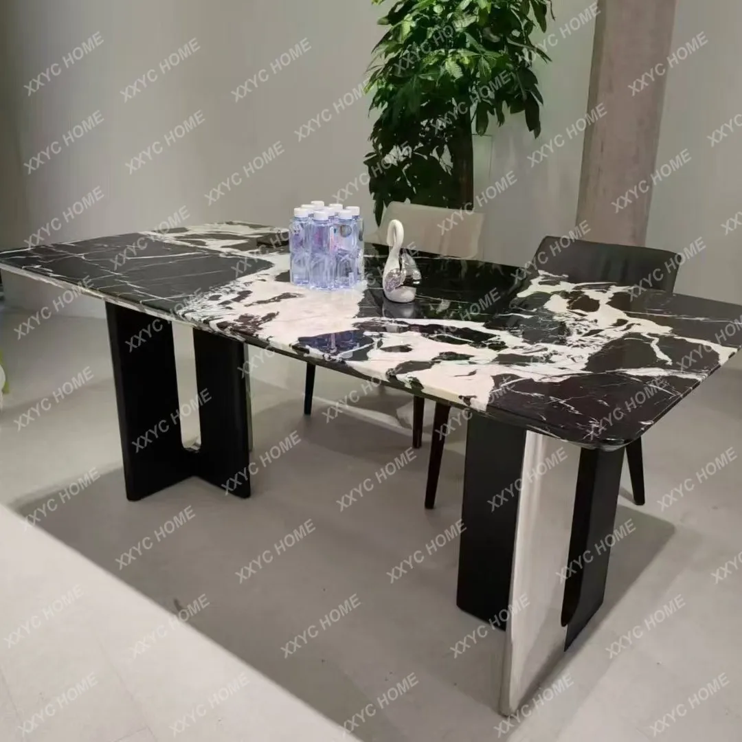 

Обеденный стол из натурального камня премиум-класса для дома и ресторанов с ножками из нержавеющей стали