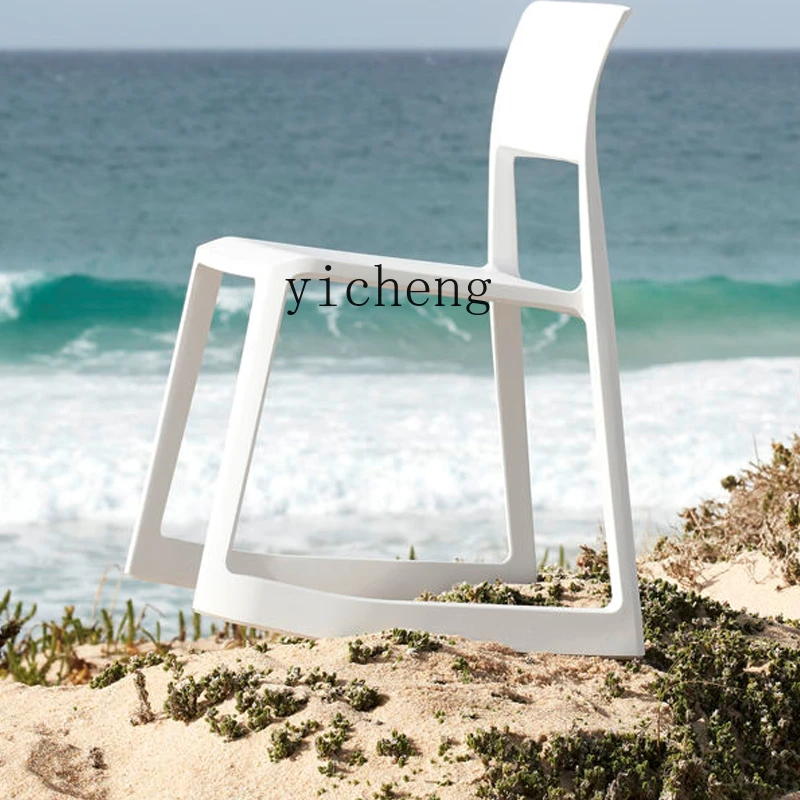 

ZZ Dining Chair Creative Plastic Nordic Style Simple Fashion Training Conference Lecture Work Chair Stackable