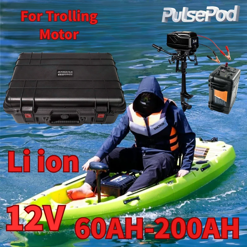 

Rechargeable 12V 100ah 200ah 60Ah 80Ah 120Ah 150ah 180ah Lithium Ion Battery for Trolling Motor Boat Propeller RV+Charger