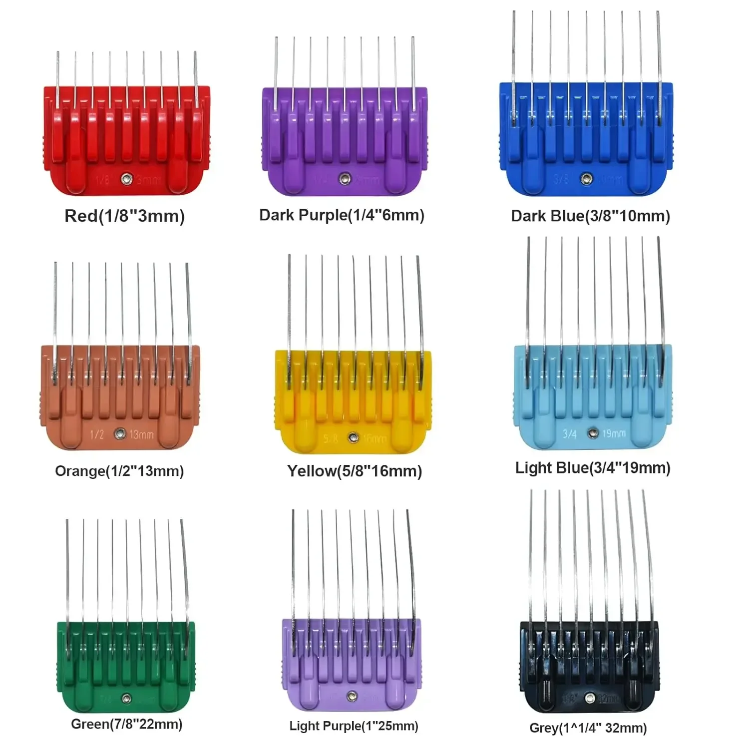 9pc Animal Metal Comb set For Andis, Oster A5, Wahl KM Series dog/pet Clipper Detachable blade,(only for size 10#/15#/30# blade)