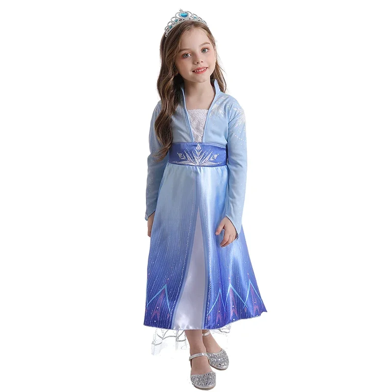 Elsa 2 Dress for Girls Snow Queen Dress Princess Costume Halloween New Year Cosplay Clothing Anna Elsa Dress 4-10T Kids Dresses