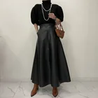 high waist faux "leather"