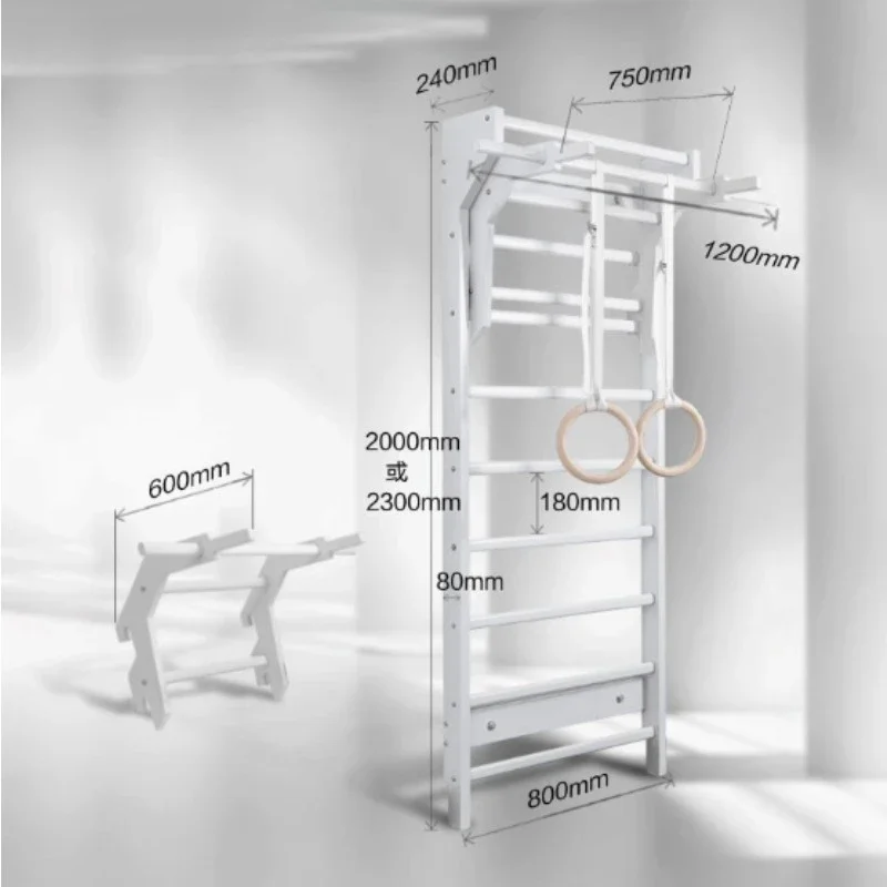 Peiqi خشبية سويدية W سلم كشك بار مجموعة المصنع مباشرة المنزل الصالة الرياضية غمس الرف #4