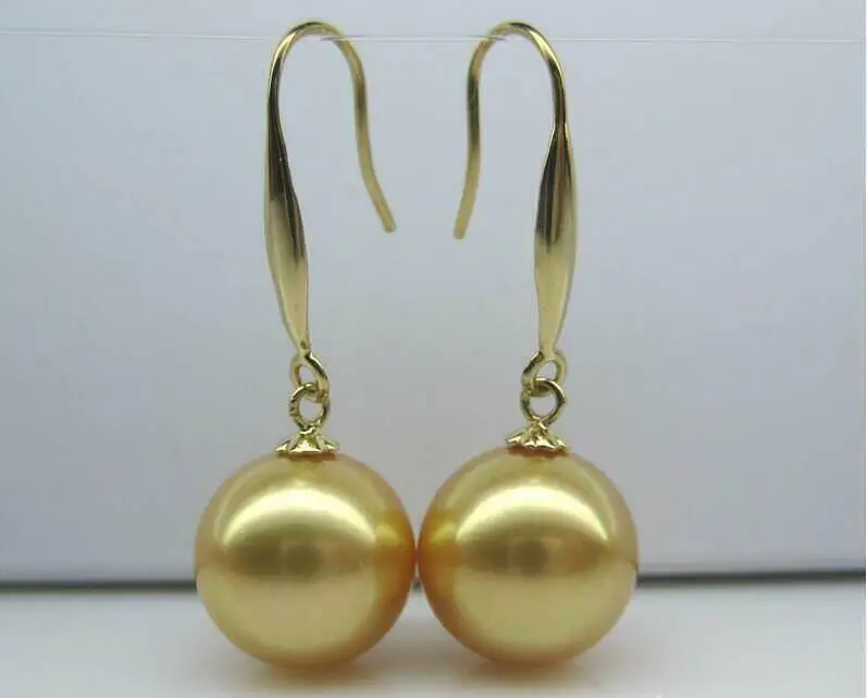 Pendientes de perlas redondas de oro del Mar de China del Sur, joyería fina de 14k, fabricación de joyas, AAAA Natural, 8MM