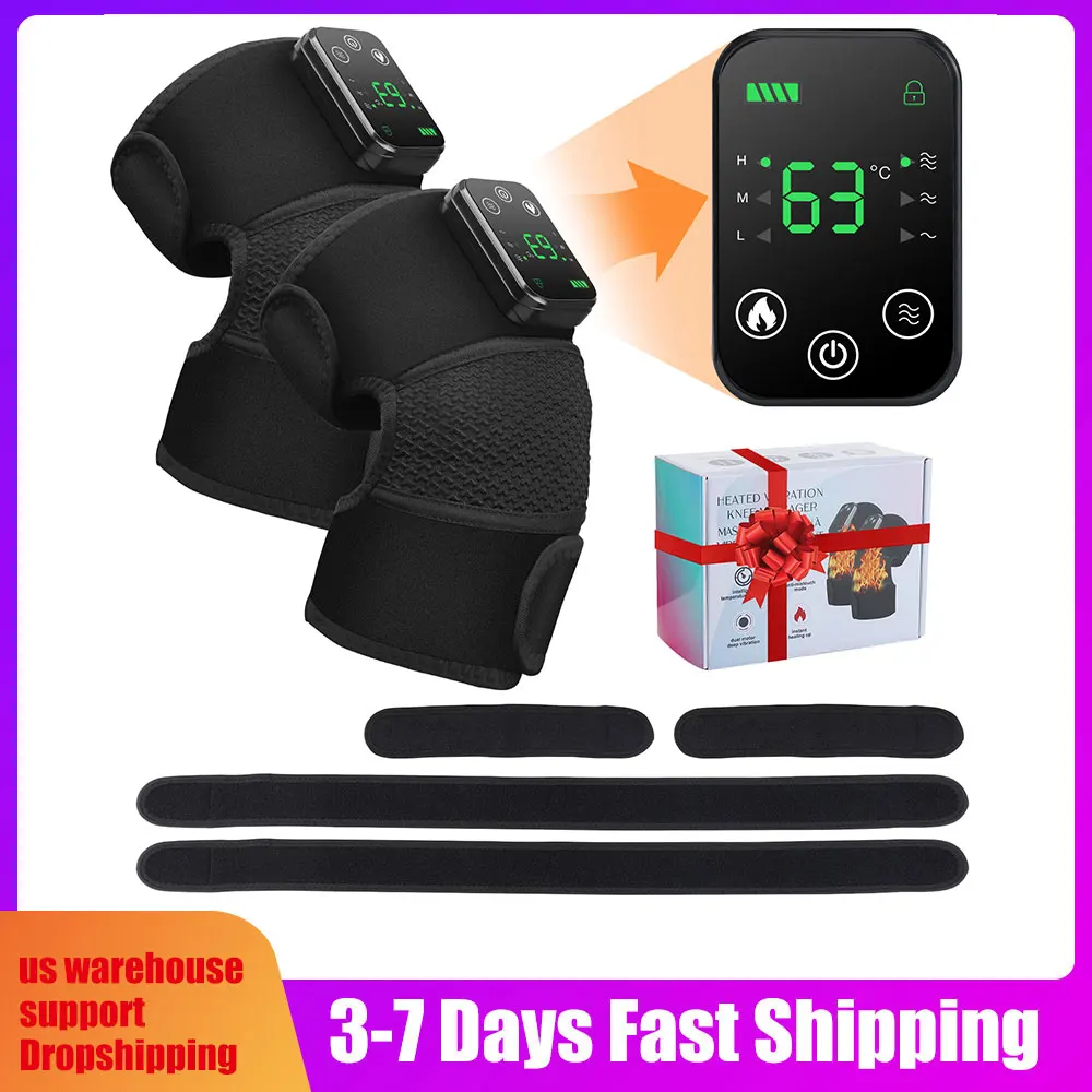 

Беспроводной электрический термомассажер для колена, плеч, коленного локтя, подогрева, вибрационный массаж, поддержка, бандаж, расслабление мышц при артрите