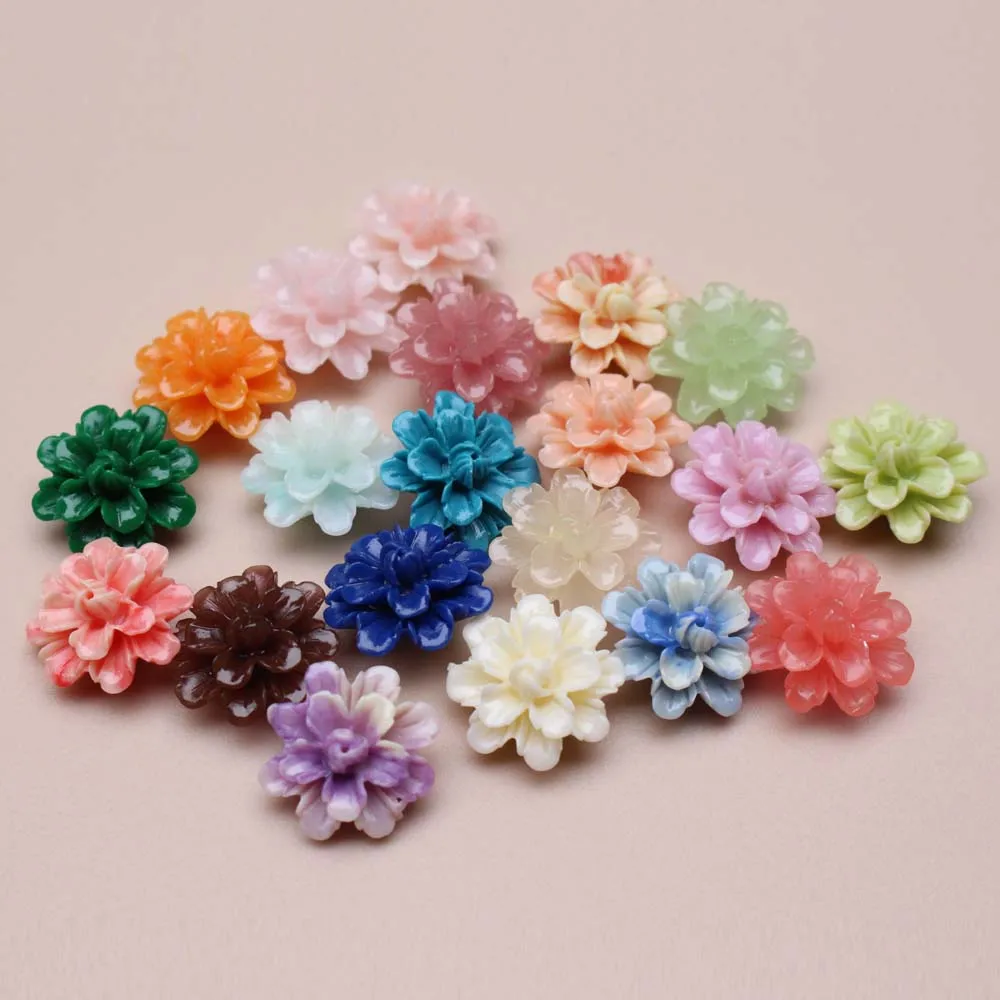10Pcs 17mm Multi-Color Artificial Coral flower Sunflower beads Loose beads for Jewelry Bracelet Necklace Earring DIY making