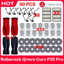 Compatible for Roborock Qrevo Curv P20 Pro Spare Parts Main Side Brush Hepa Filter Mop Rag Dust Bag Replacement Accessories