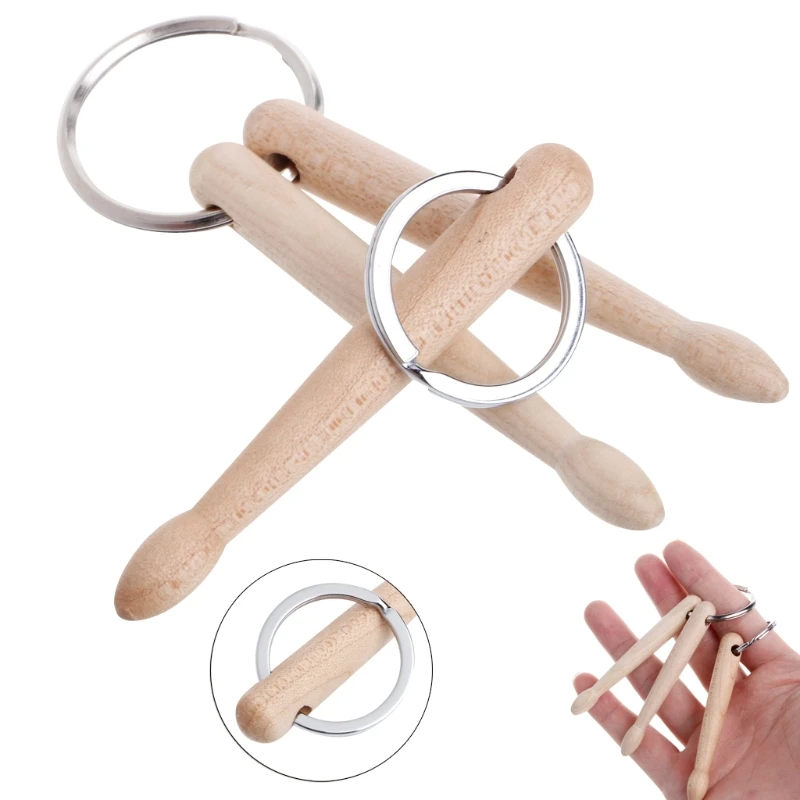 Exquisite Mini Drum Sticks Keychain Men Charm Hanging Pendant Drumsticks for Key Ring Car for Key Ring Jewelry Gift