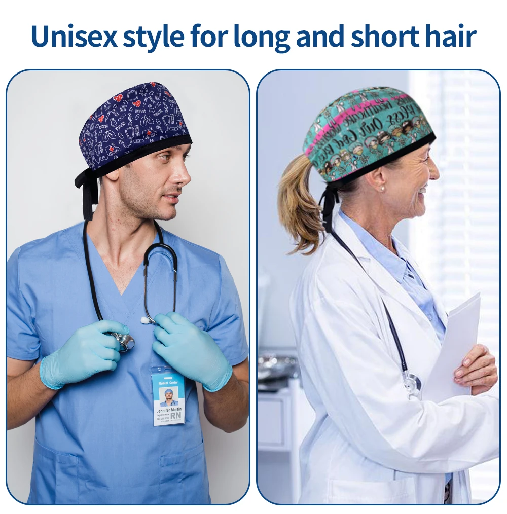 Bee Solid color scrubs caps Pet Grooming Agency Work Scrubs Beauty Work Hats Lab nursing scrubs cap gorro enfermera womens men