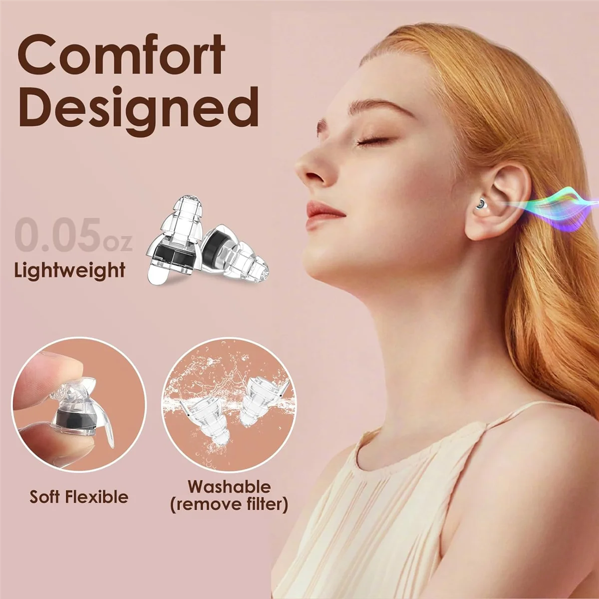 High Fidelity Concert Ear Plugs,Reusable Noise Cancelling Earplugs for Concerts,Noise Reduction,Musicians,Music Festival