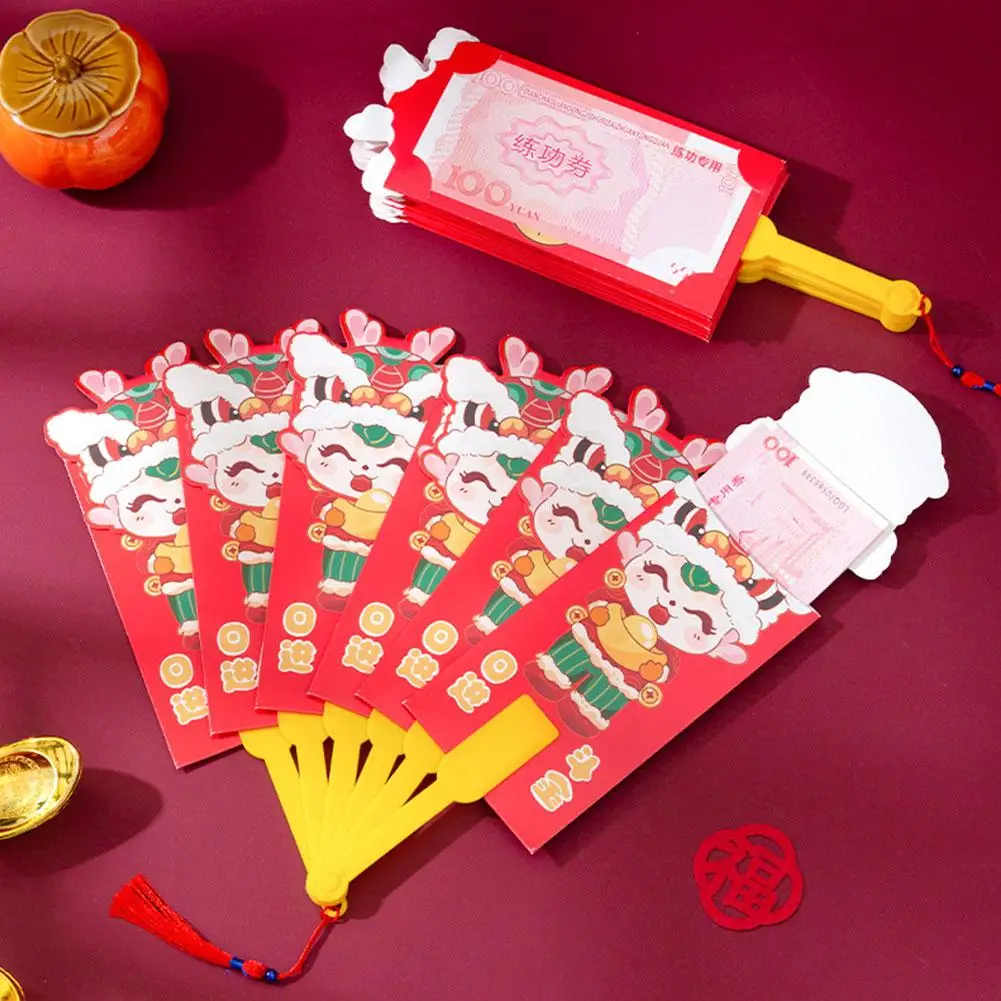 2025 Chinees Nieuwjaar Rode Enveloppen Waaiervormige Lente Festival Lucky Pocket Hongbao Kinderen Geschenken Rode Zakken Geluk Geld Cadeau