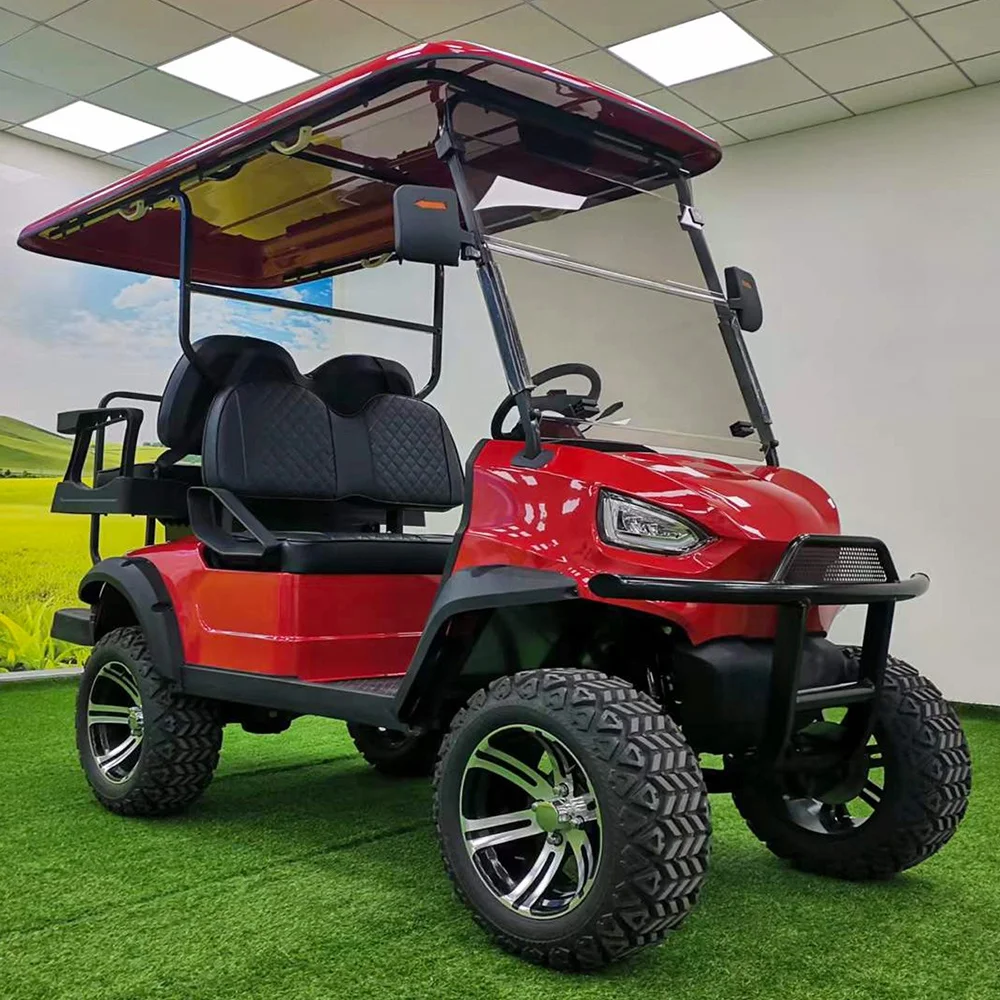 Lifted 4 Seater Electric Golf Cart 48V 72V Lithium Battery Utility Vehicle for Resort Community Outdoor Travel