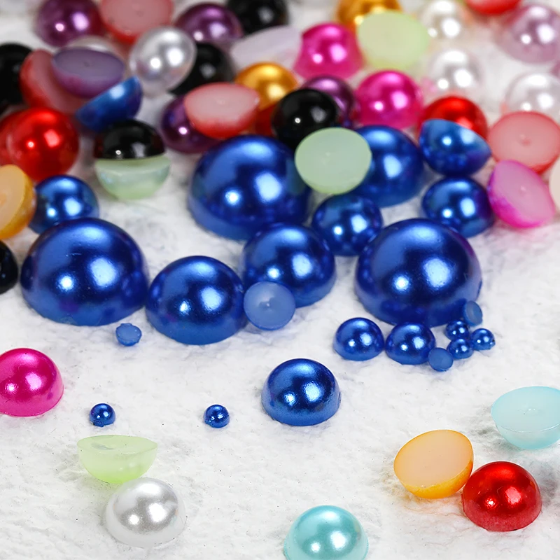 Wholesale Half Pearls Beeds For Crafts Nails Art Bag Jewelry Diy Acrylic Beads Without Holes Handicraft Accessories 2/4/6/8/10mm