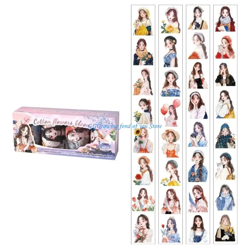 H9EB 4 قطع تسجيلات يومية قابلة لإعادة التدوير لا تتطلب مقصًا بكرات ملصقات زخرفية