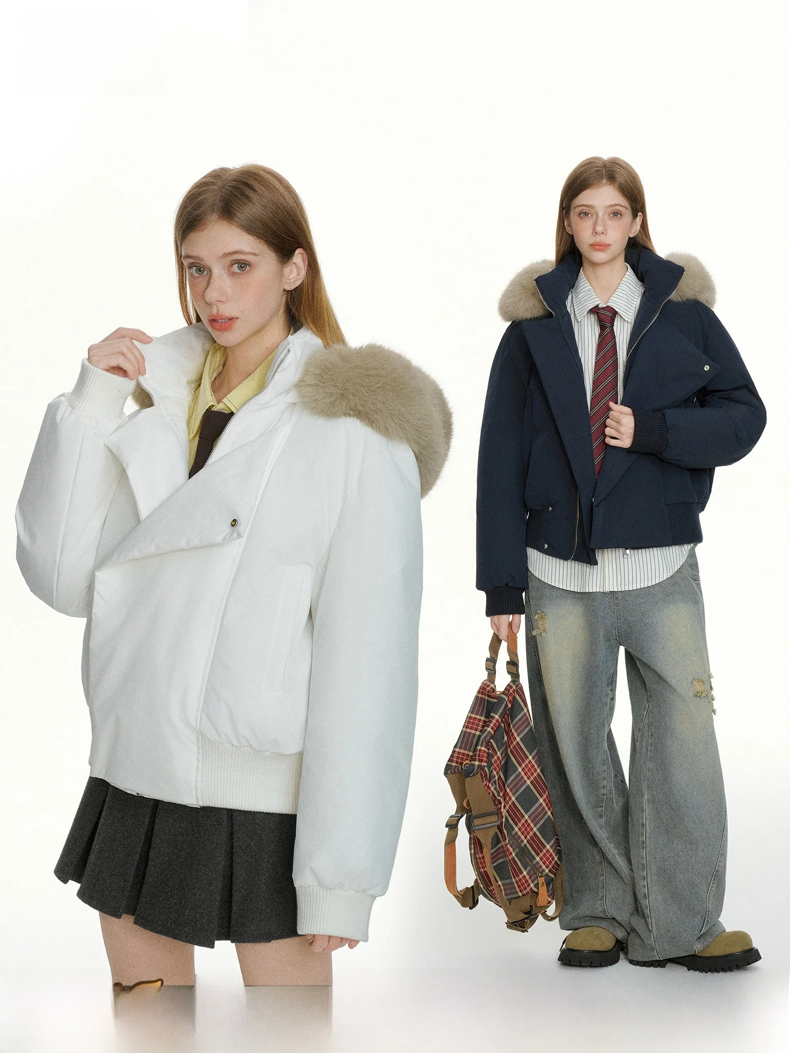 

Теплый хлопковый джет с большим меховым воротником и капюшоном, мужское и женское новое зимнее пальто Beetle Town American Sle