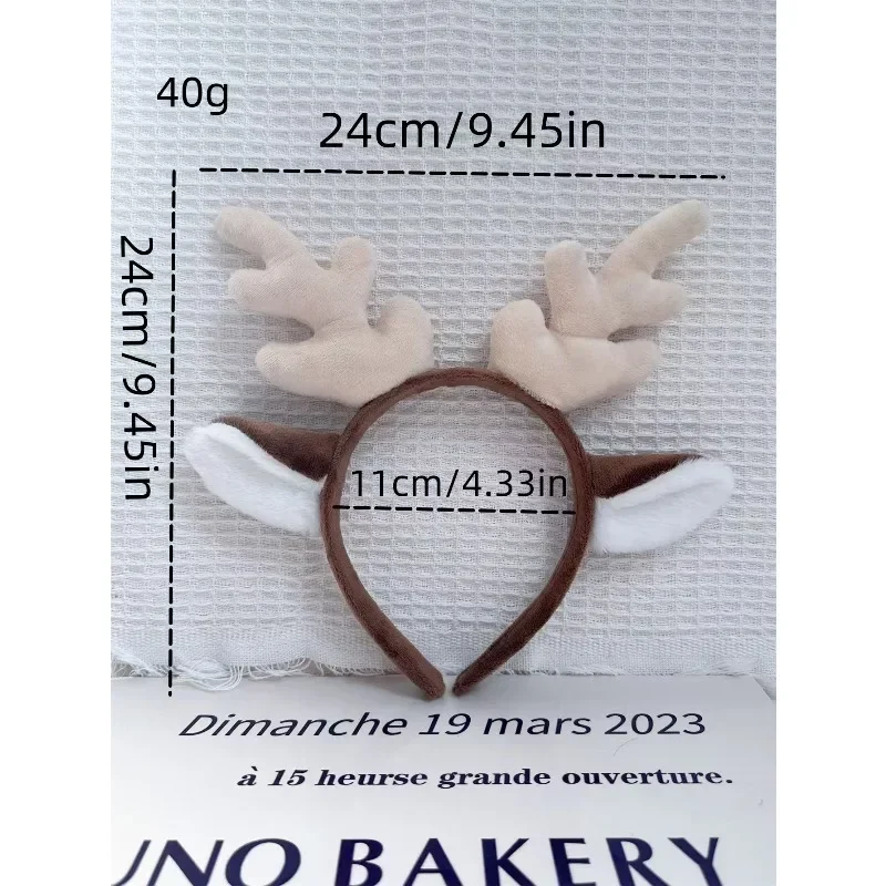 1 Piece of Christmas Plush Headband, Festive Atmosphere, Christmas Party, Winter Street Style, Cute and Eye-catching