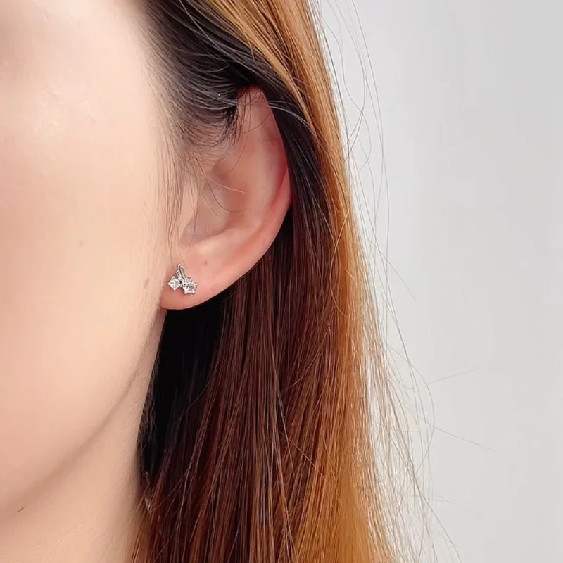 Exquisite Temperament 925 Sterling Silver Super Flash Zircon Meteor Stud Earrings for Women Korea Trendy Daily Commuting Jewelry