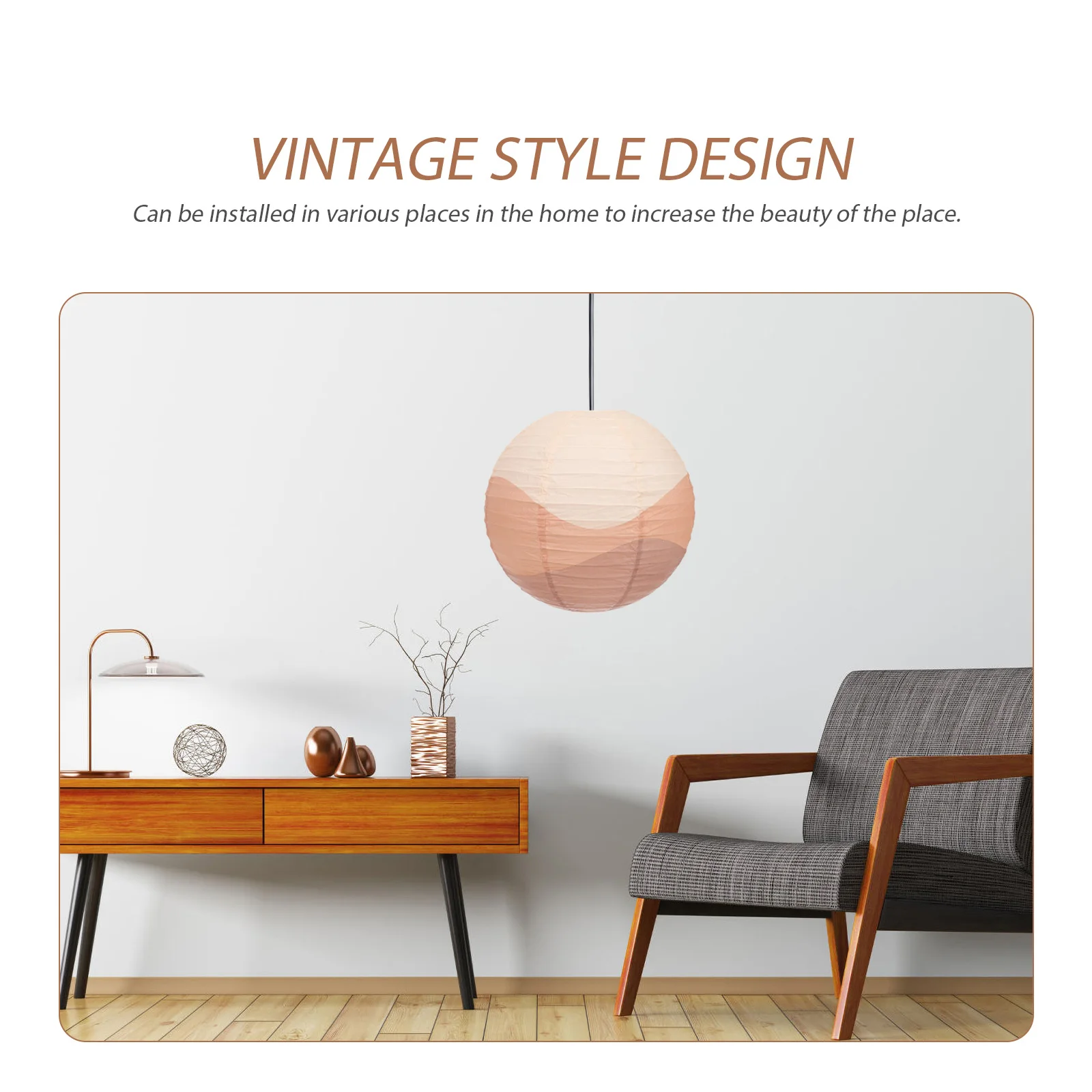 

Paper Lantern 1Pc Hanging Lampshade Vintage Decor Asian Round Light Cover Handwoven Pendant Shades Indoor Lighting