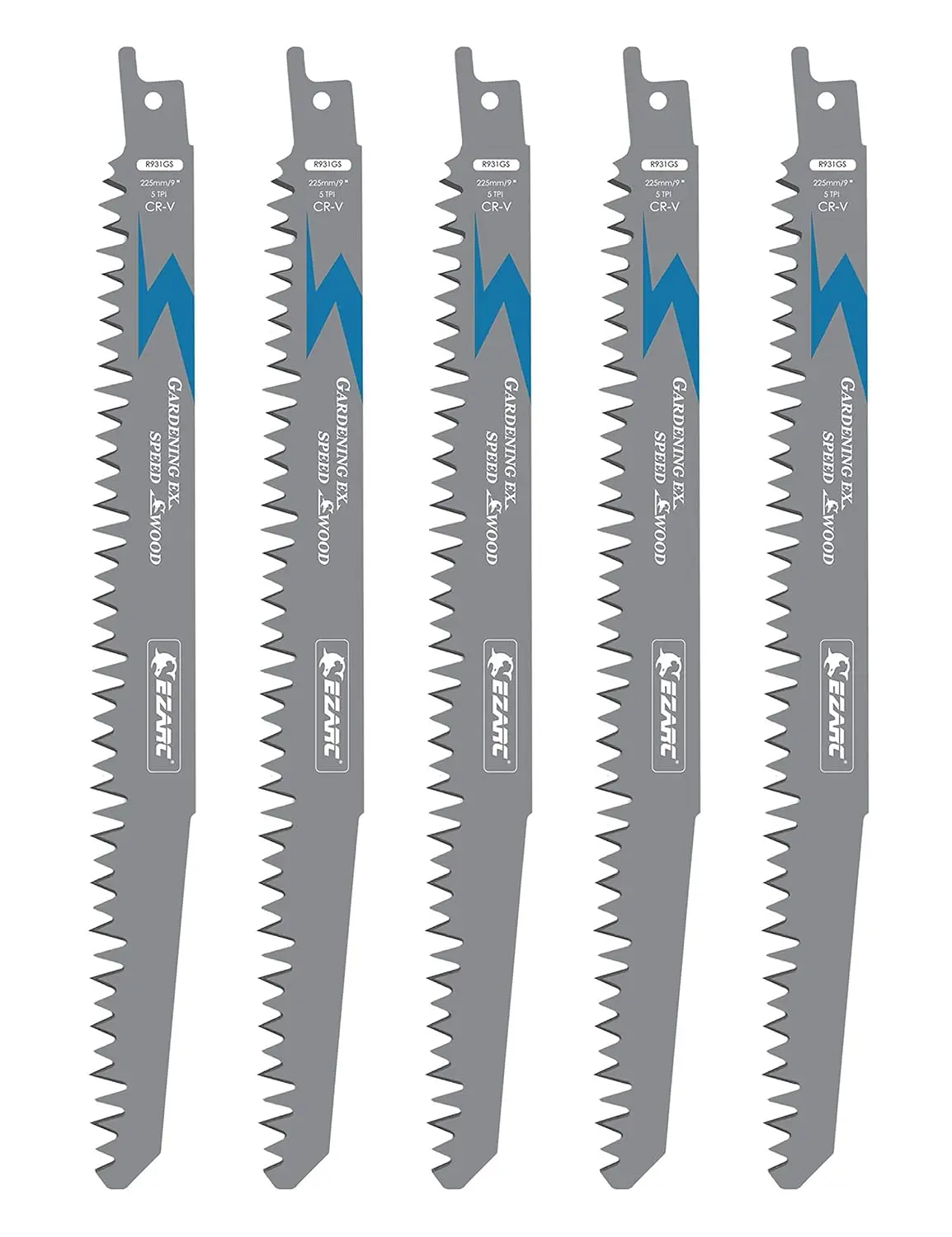 

9-Inch Wood Pruning Reciprocating Saw Blades, 5-Pack for Fast Cutting and Durability