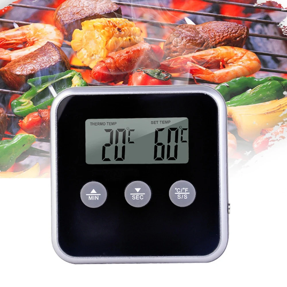 Digital Meat Thermometer Probe LCD Kitchen Cooking Food BBQ Grill Timer Temperature Meter with Magnet