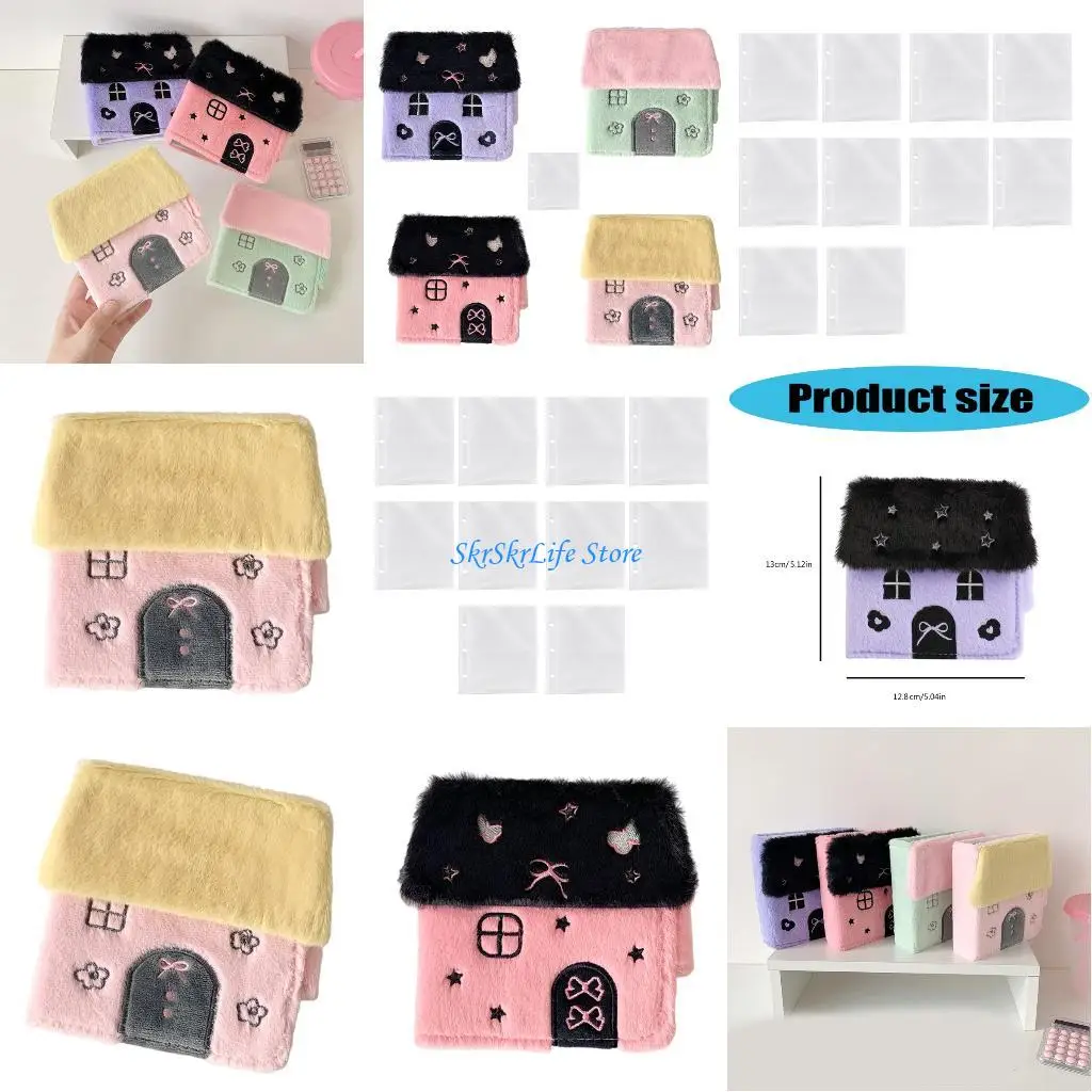 

E65E 3 Rings Card Binder Velvety Cloth Photo Collection Album Card Organiser For Fans