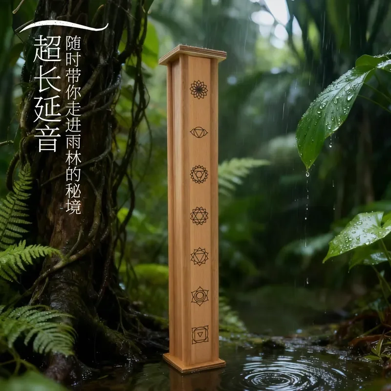 Natural Rain Stick Meditation Yoga Sound Therapy Instrument Continuous Resonance ASMR Relaxation Aid Wooden Percussion Tool