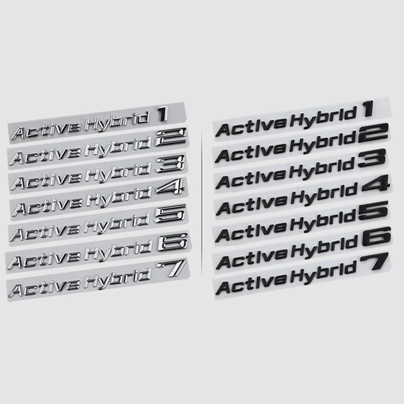 Car 3D Active hybrid 1 2 3 4 5 6 7 Trunk Chrome Letters Logos Badge Emblem Decals Sticker For BMW 1 3 4 5 6 7 Series Accessories